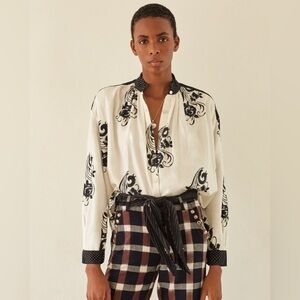 🔥ALIX OF BOHEMIA women’s Kiki Noir long sleeve button up tencel Shirt sz medium